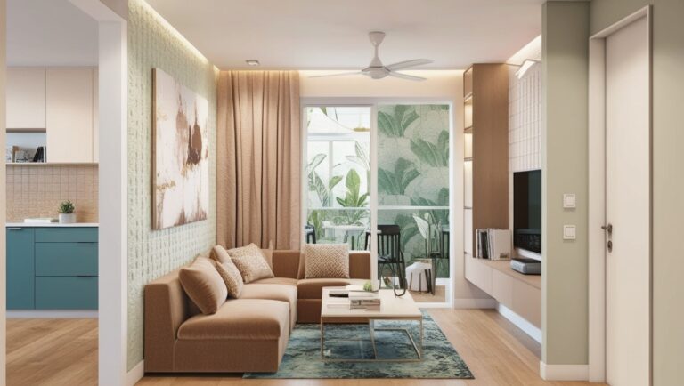 A Design for a Living Room in a Small Indian Home
