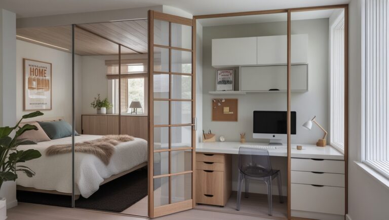 In a corner of your bedroom is a minimalist home office.