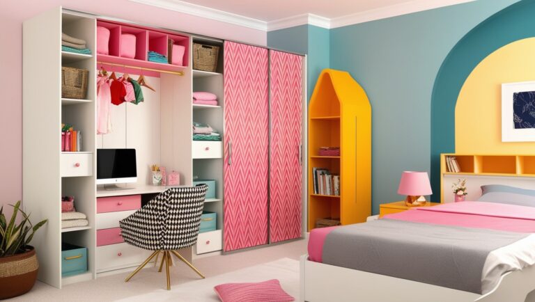 A Gorgeous Wardrobe Design With A Workstation Attached