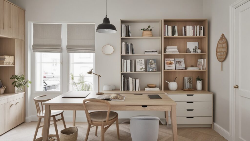 7. A Scandinavian Style Home Office, Perfect For Peaceful Work Environment 2