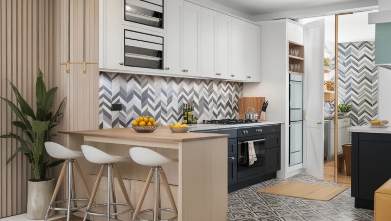 An Amazing Black-and-White Parallel Kitchen