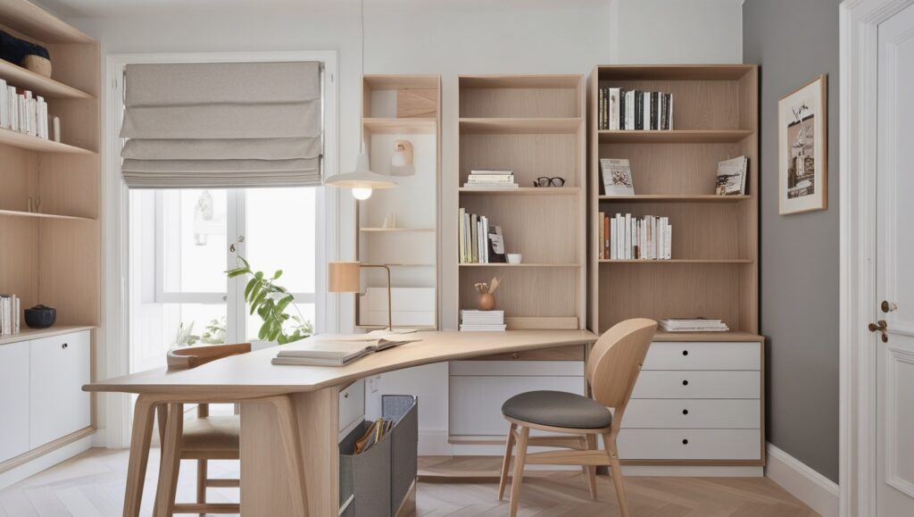 7(2). A Scandinavian Style Home Office, Perfect For Peaceful Work Environment