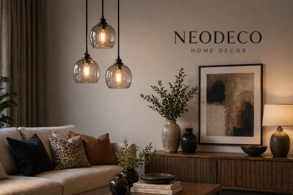 Neodeco home decor lighting and decorative accents in modern interior