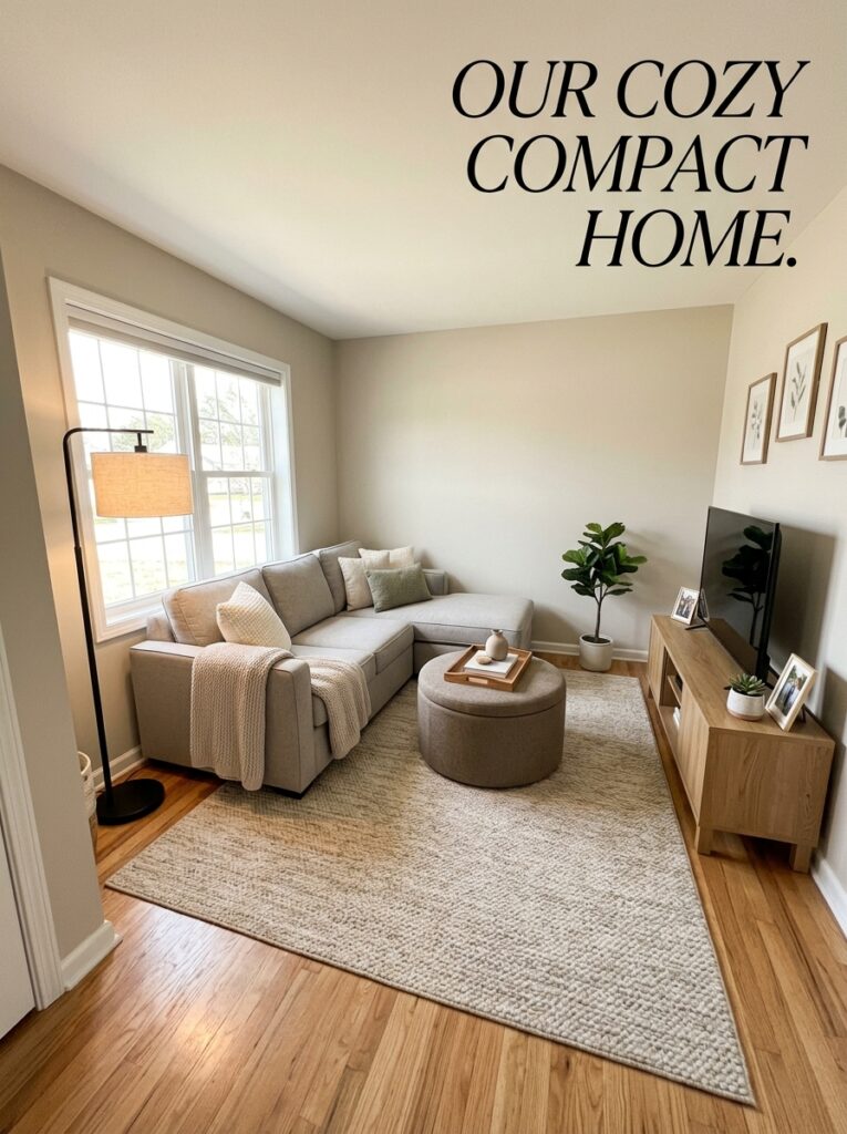 Compact sectional seating idea for a small living room corner layout