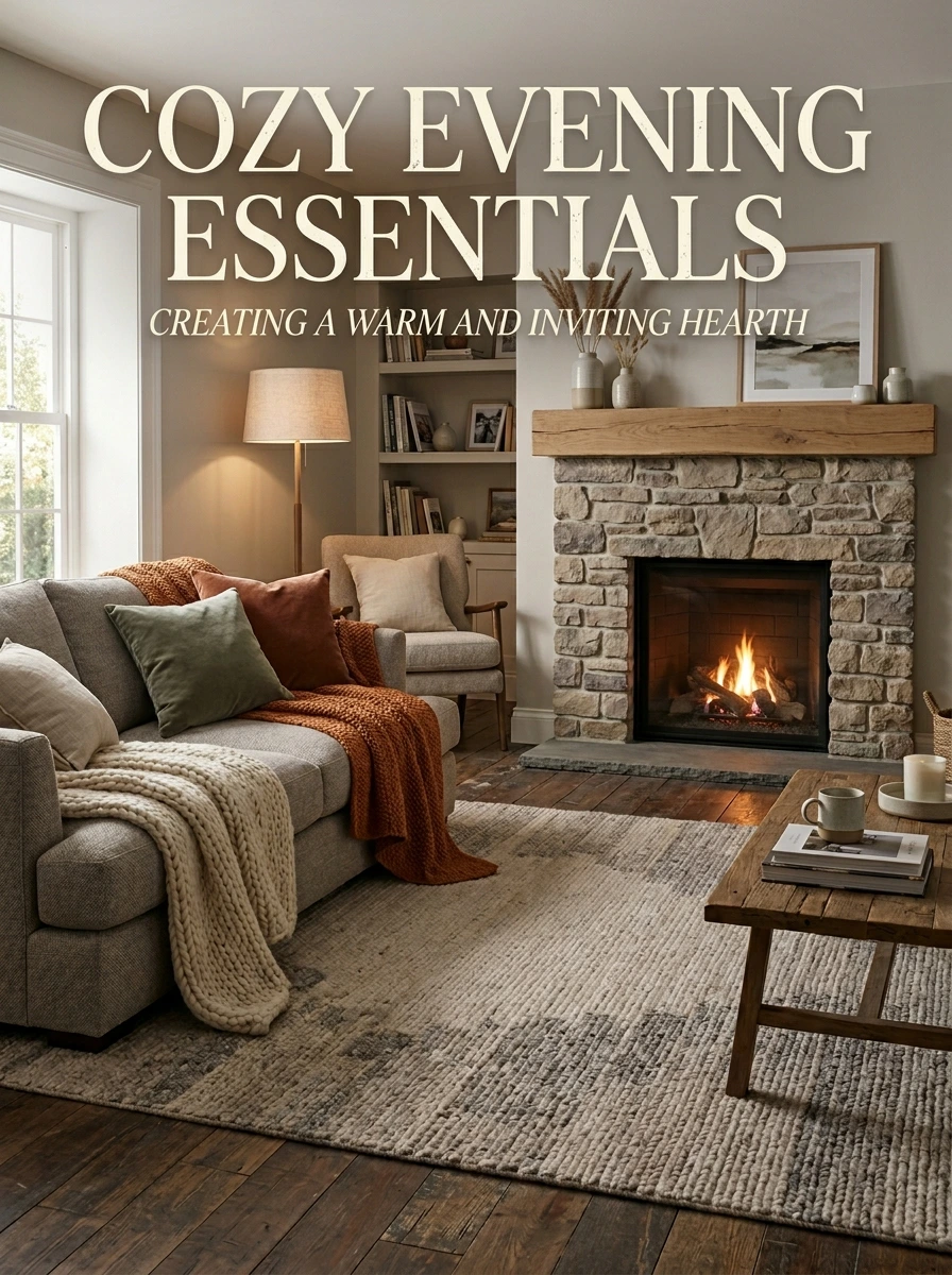 Cozy fireplaces in a warm living room with soft seating, wood accents, and glowing firelight