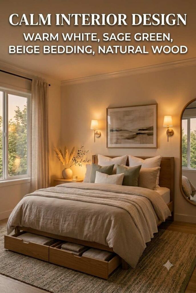 Bedroom lighting ideas with warm lamps, sconces, and cozy evening atmosphere