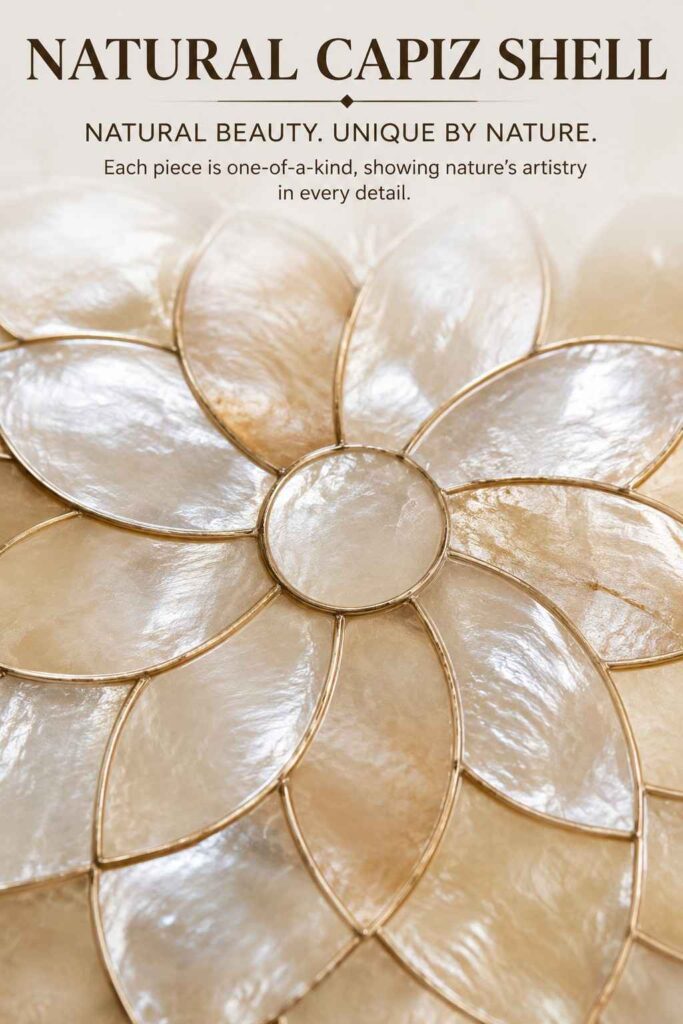 Capiz Shell Decor: A Complete Guide to Styling, Buying, and Caring for Natural Shell Accents 2 Close-up of natural capiz shell texture with pearly ivory tones