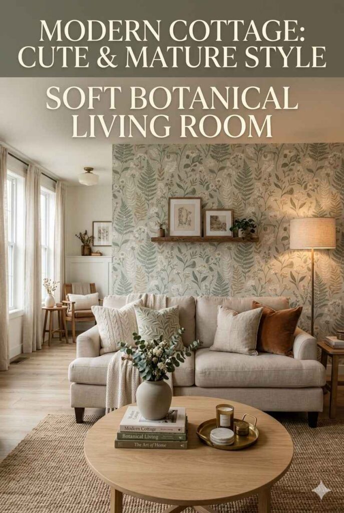 Cute Wallpaper Ideas: Fresh, Cozy, and Stylish Ways to Brighten Every Screen and Room 5 Cute living room wallpaper ideas with soft botanical patterns