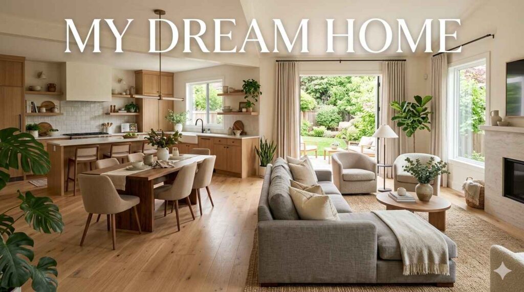 Dream Home Ideas: 27 Beautiful, Practical Ways to Design a Home You’ll Love 7 Dream home ideas for a modern living room with open kitchen and warm natural design