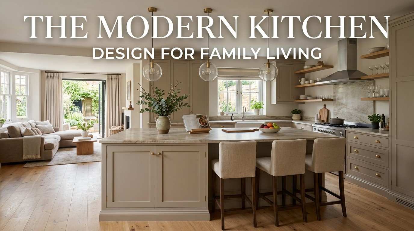 Modern island design with seating, pendant lighting, and a stone countertop in an open kitchen