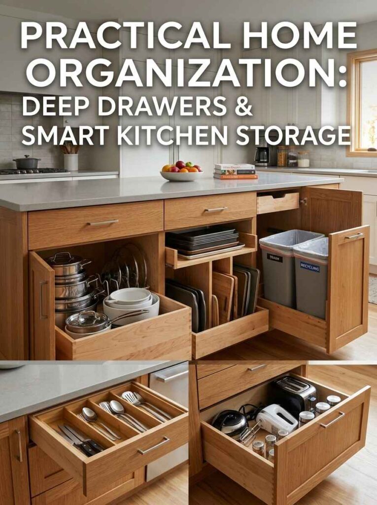 Island Design: A Complete Guide to Building a Beautiful, Functional Kitchen Centerpiece 3 Island design with deep drawers, pullout storage, and organized kitchen tools