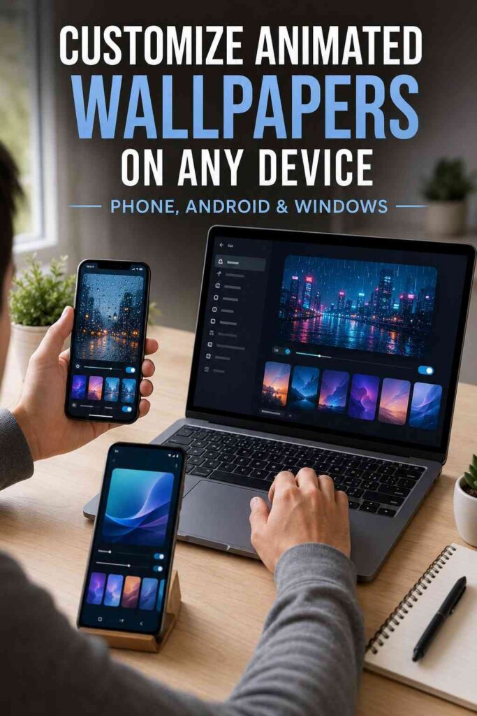 Setting animated wallpaper on phone and desktop devices