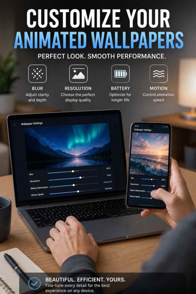 Troubleshooting animated wallpaper settings on phone and laptop