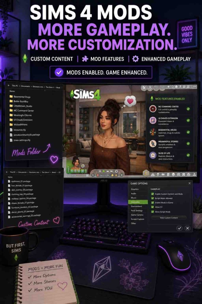 Sims 4 Stuff: Everything You Need to Enhance Gameplay, Builds, and Creativity 2 Sims 4 mods folder and custom content setup for enhanced gameplay