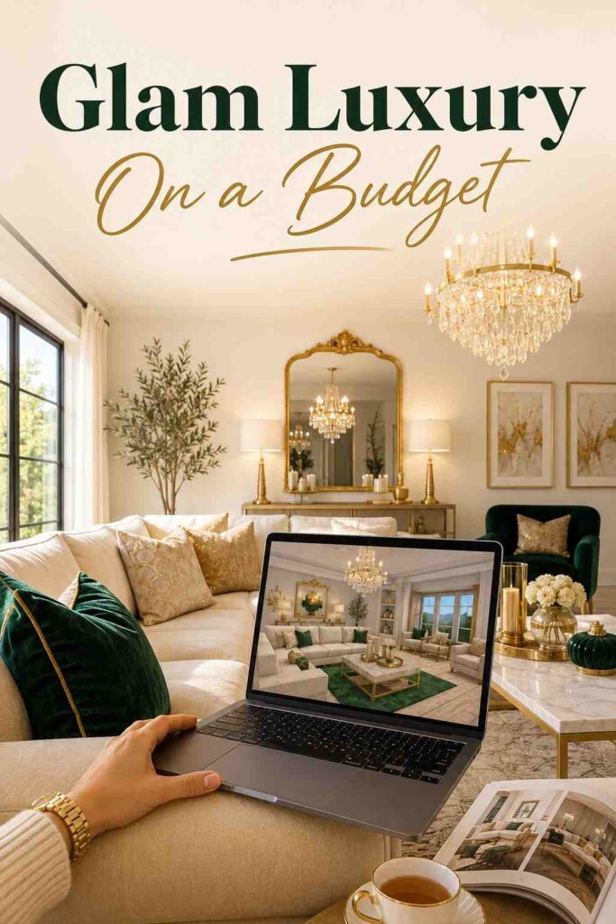 Refreshing 21 Bloxburg Living Room Design Ideas for Every Style and Budget 3 A luxury living room with a crystal chandelier and cream velvet sofa, inspired by glam Bloxburg living room design ideas.