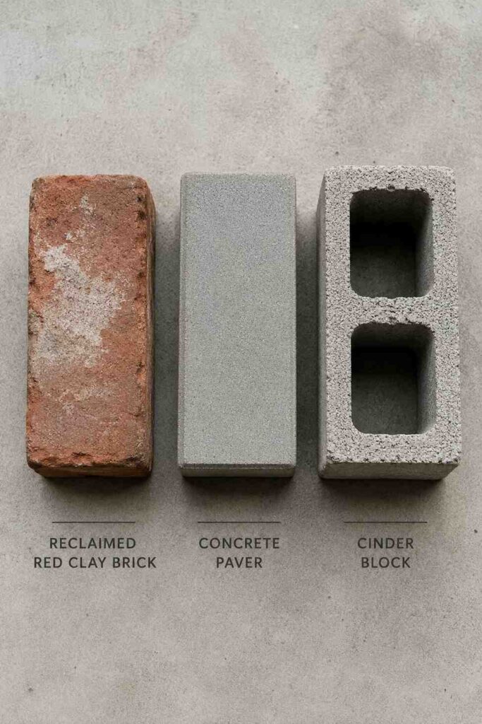 15+ Painted Brick Craft Ideas: The Complete Guide to Turning Old Bricks Into Beautiful Art 2 Comparison of clay brick, concrete paver, and cinder block for painted bricks crafts