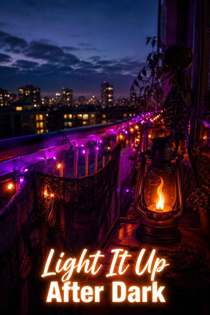 Magical 25 Halloween Balcony Decorating Ideas to Turn Your Small Space Spook-tacular 4 halloween-balcony-decorating-ideas-string-lights-night-glow