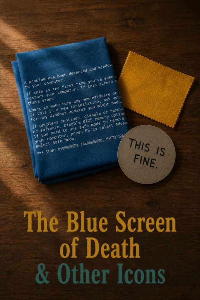Minimal styled props referencing internet meme culture for a niche Halloween costume.