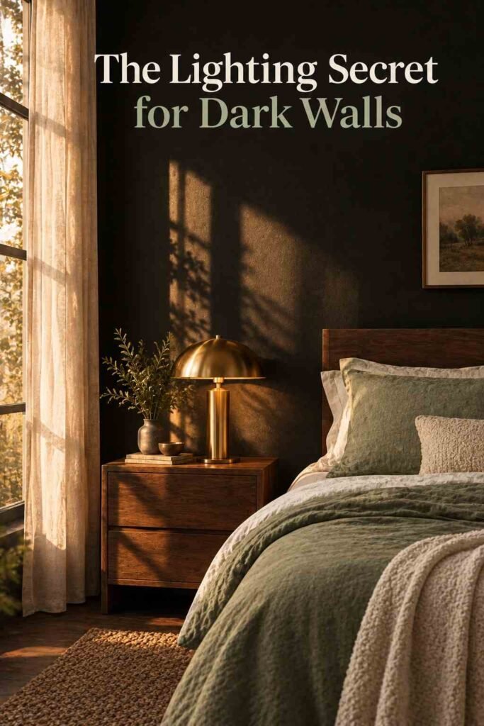 Black Bedroom Wall Ideas That Turn a Plain Room Into a Retreat 6 Natural window light falling across a matte black bedroom wall with sheer curtains.