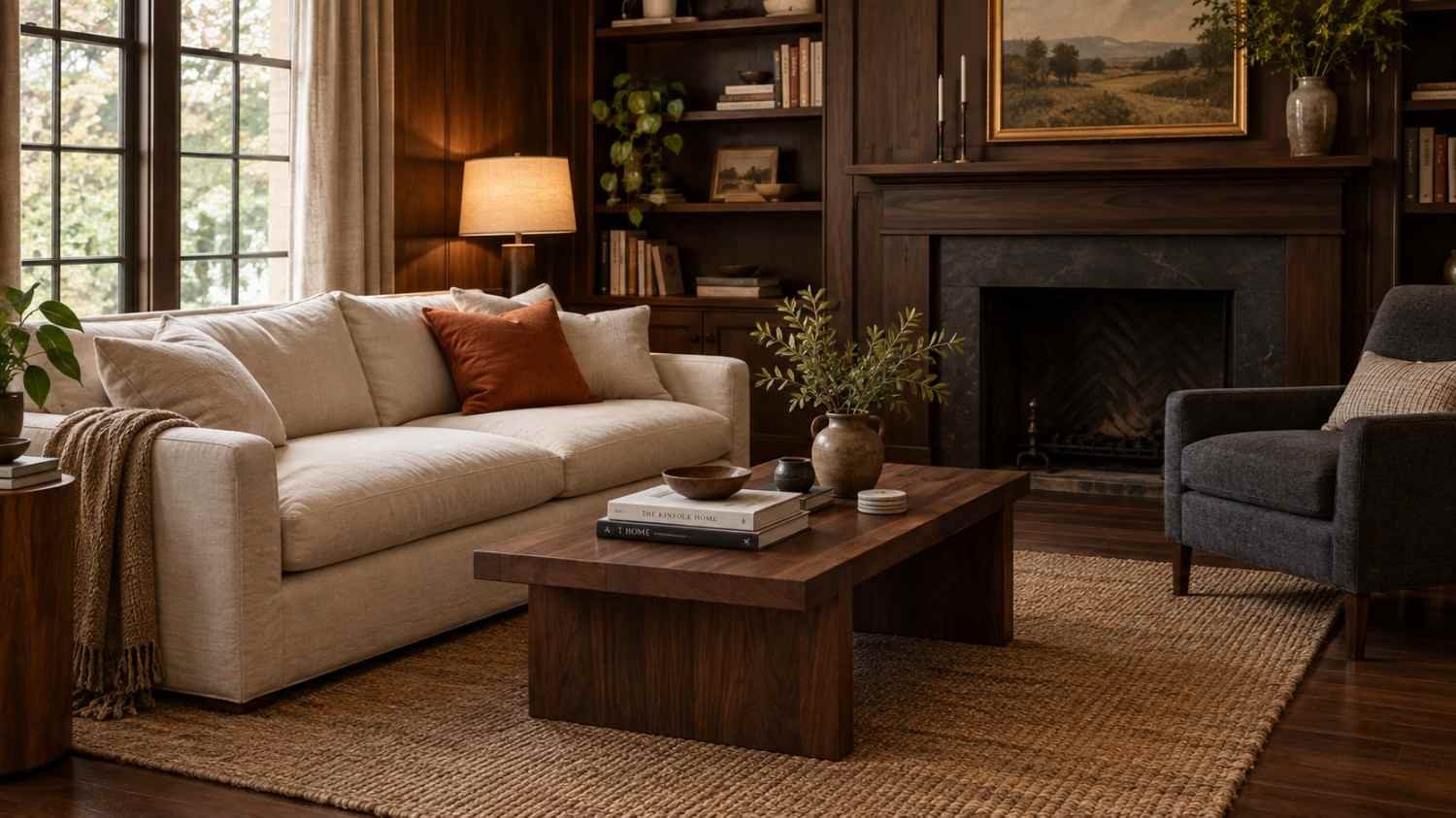 dark wood living room ideas