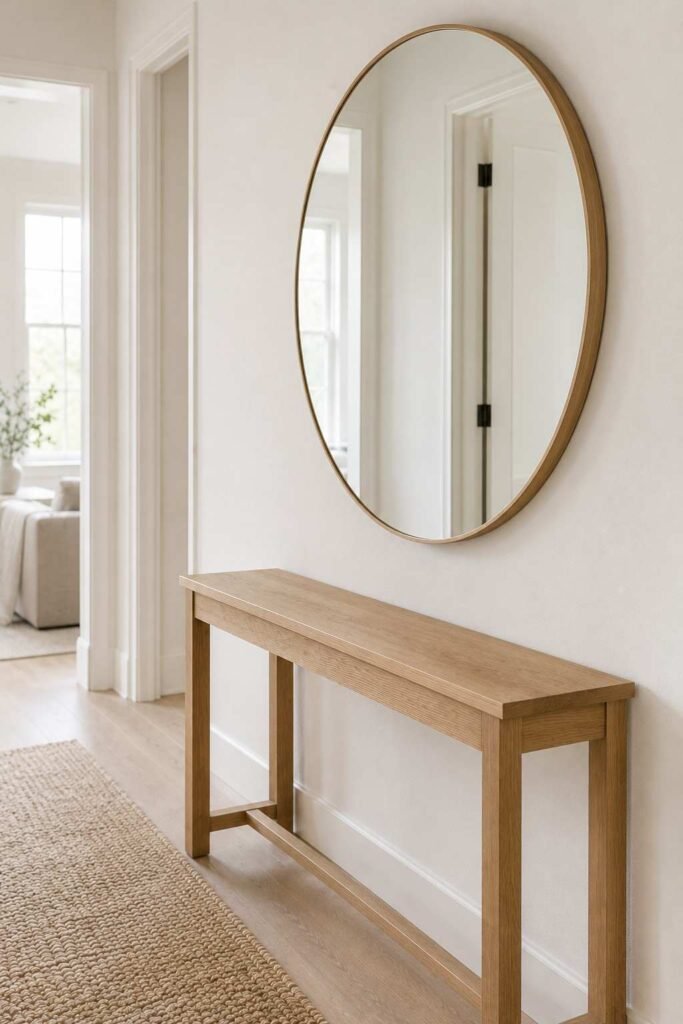 Mirror-only minimalist cozy console table styling idea