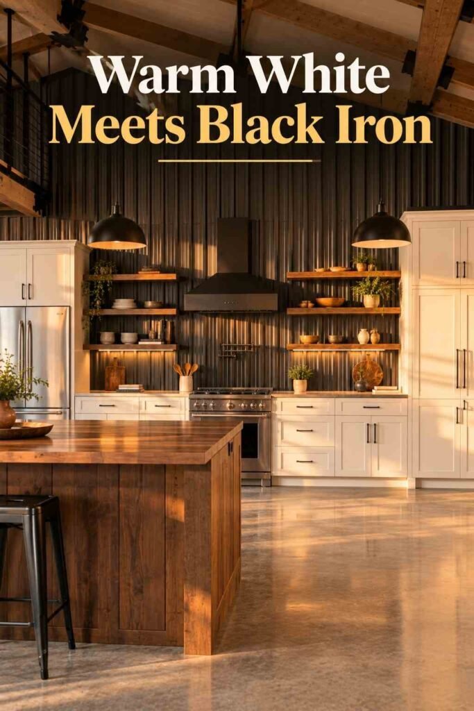 Barndominium Ideas to Inspire Your Exterior, Layout, and Interior 9 Close-up of a stacked-stone fireplace with layered slate-grey and cream ledge stones lit by low golden sunlight.