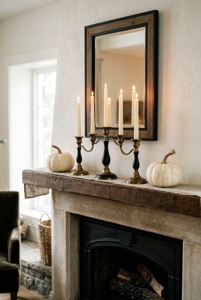 28 Classy Halloween Decor Ideas: Moody, Grown-Up for an Elegant, Stylish Home 9 Smoked glass goblet and gold-ink feather place card on a Halloween table